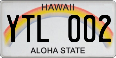 HI license plate YTL002