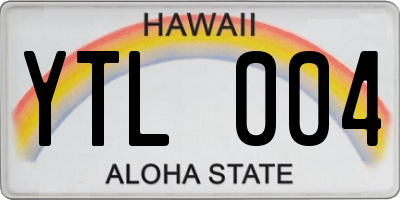 HI license plate YTL004