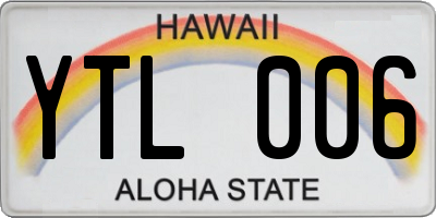 HI license plate YTL006