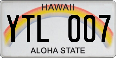 HI license plate YTL007