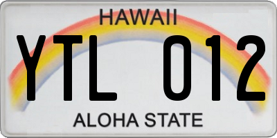 HI license plate YTL012
