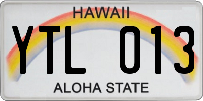 HI license plate YTL013