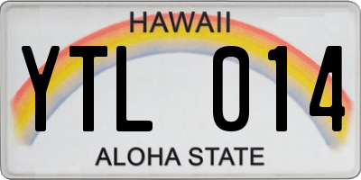 HI license plate YTL014