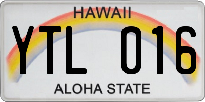 HI license plate YTL016