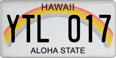 HI license plate YTL017