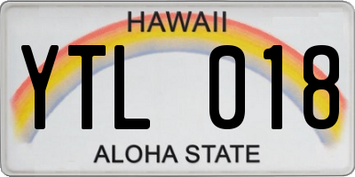 HI license plate YTL018