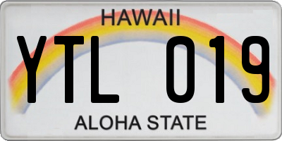 HI license plate YTL019