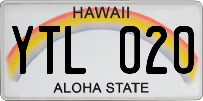 HI license plate YTL020