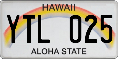 HI license plate YTL025