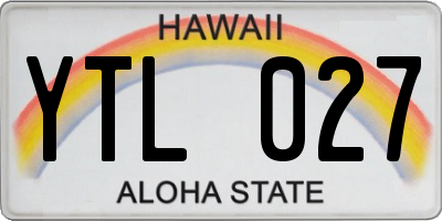 HI license plate YTL027