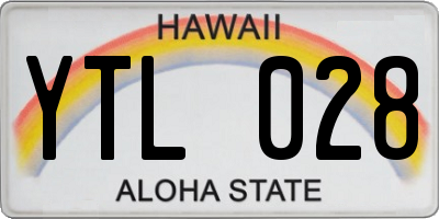 HI license plate YTL028
