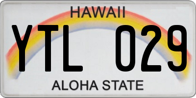 HI license plate YTL029