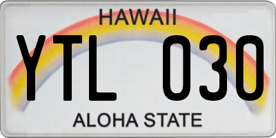 HI license plate YTL030