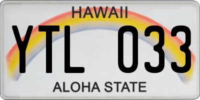 HI license plate YTL033