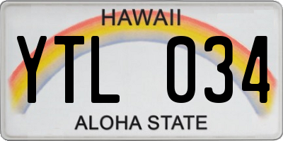 HI license plate YTL034