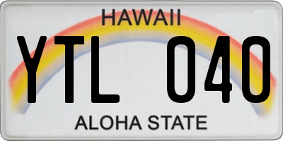 HI license plate YTL040