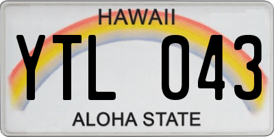 HI license plate YTL043