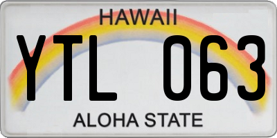 HI license plate YTL063