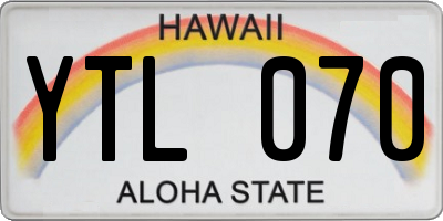 HI license plate YTL070