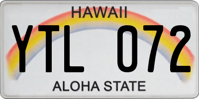 HI license plate YTL072