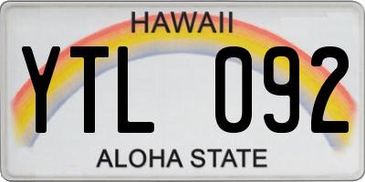 HI license plate YTL092