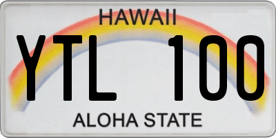 HI license plate YTL100