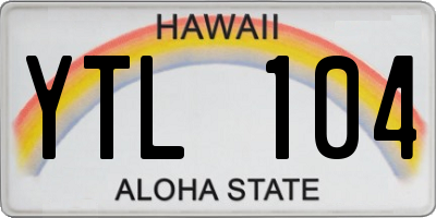 HI license plate YTL104