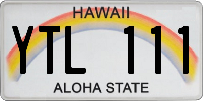 HI license plate YTL111