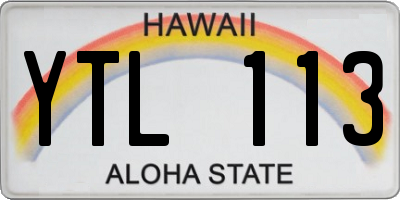 HI license plate YTL113