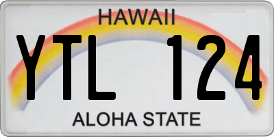 HI license plate YTL124