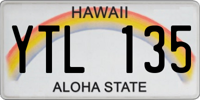 HI license plate YTL135