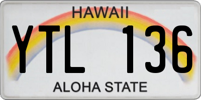 HI license plate YTL136