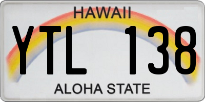 HI license plate YTL138