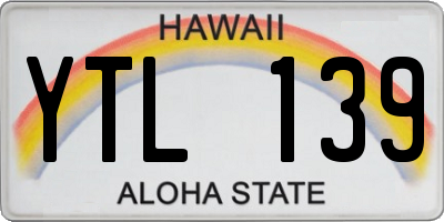 HI license plate YTL139