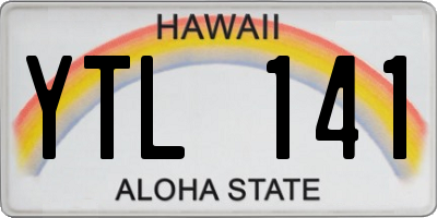 HI license plate YTL141