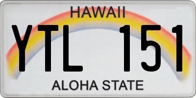 HI license plate YTL151