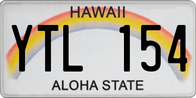 HI license plate YTL154