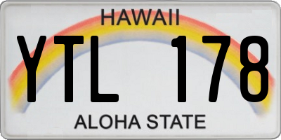 HI license plate YTL178