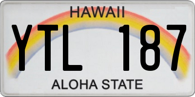 HI license plate YTL187