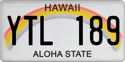 HI license plate YTL189