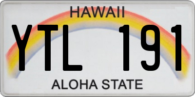 HI license plate YTL191