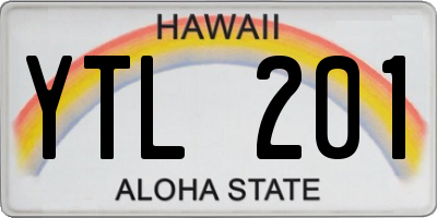 HI license plate YTL201