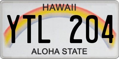 HI license plate YTL204