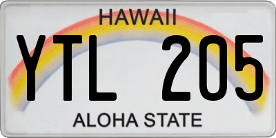 HI license plate YTL205