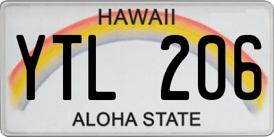 HI license plate YTL206