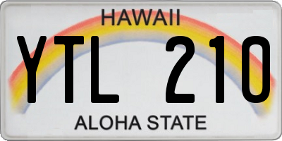 HI license plate YTL210