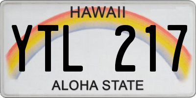 HI license plate YTL217