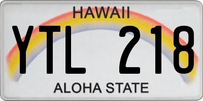 HI license plate YTL218