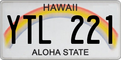 HI license plate YTL221