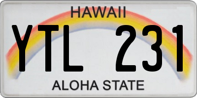HI license plate YTL231